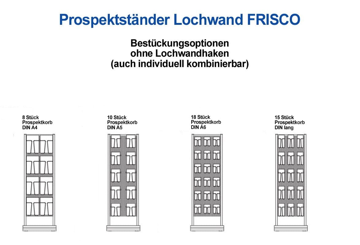 Prospektständer Lochwand FRISCO - Bestückung